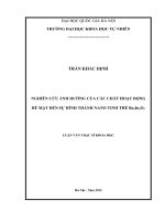 Nghiên cứu ảnh hưởng của các chất hoạt động bề mặt đến sự hình thành nano tinh thể ba2in2o5 