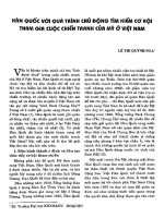 HÀN QUỐC VỚI QUÁ TRÌNH CHỦ ĐỘNG TÌM KIẾM CƠ HỘI THAM GIA CUỘC CHIẾN TRANH CỦA  MỸ Ở VIỆT NAM