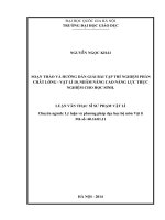 Soạn thảo và hướng dẫn giải bài tập thí nghiệm phần chất lỏng – vật lí 10 nhằm nâng cao năng lực thực nghiệm cho học sinh 