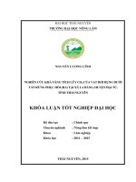 Nghiên cứu khả năng tích lũy của C02 của vật rơi dụng dưới tán rừng phục hồi IIA tại xã La Bằng  huyện Đại Từ  tỉnh Thái Nguyên