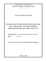 Giáo dục bảo vệ môi trường trong dạy học Địa lí Trung học cơ sở qua Website theo định hướng phát triển năng lực