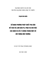 Sử dụng phương pháp chiết pha rắn để tách và làm giàu pb, trong một số đối tượng môi trường 