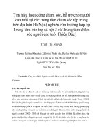 Tìm hiểu hoạt động chăm sóc, hỗ trợ cho người cao tuổi tại các trung tâm chăm sóc tập trung trên địa bàn hà nội 