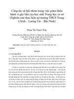 Công tác xã hội nhóm trong việc giảm thiểu hành vi gây hấn của học sinh trung học cơ sở (nghiên cứu thực hiện tại trường THCS trung chính – lương tài – bắc ninh) 