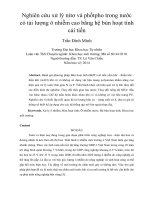 Nghiên cứu xử lý nitơ và phốtpho trong nước có tải lượng ô nhiễm cao bằng hệ bùn hoạt tính cải tiến 