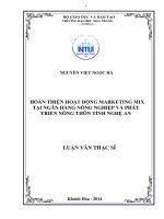 Hoàn thiện chính sách marketing cho dịch vụ tài trợ thương mại tại vietcombank chi nhánh kiên giang 