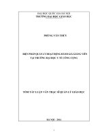 Biện pháp quản lý hoạt động đánh giá giảng viên tại trường đại học y tế công cộng 
