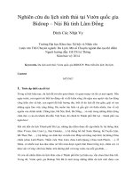 Nghiên cứu du li ̣ ch sinh tha ́ i tại vườn quốc gia bidoup – núi bà ti ̉ nh lâm đô ̀ ng 