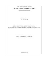 Đánh giá tính dễ bị tổn thương của hệ sinh thái lúa nước do biến đổi khí hậu ở cần thơ 