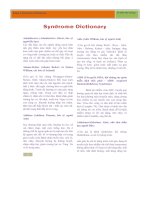 Từ điển triệu chứng, hội chứng y khoa