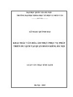 Khai thác văn hóa ẩm thực phục vụ phát triển du lịch tại quận hoàn kiếm, hà nội 
