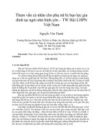 Tham vấn cá nhân cho phụ nữ bị bạo lực gia đình tại ngôi nhà bình yên – TW hội LHPN việt nam 