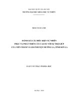 Đánh giá các điều kiện tự nhiên phục vụ phát triển cây cao su với sự trợ giúp của viễn thám và GIS ở huyện mường la, tỉnh sơn la 