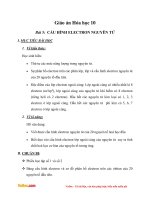 Giáo án Hóa học 10 bài 5: Cấu hình electron nguyên tử