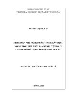 Nhận diện những rào cản trong xây dựng nông thôn mới trên địa bàn huyện ba vì, thành phố hà nội giai đoạn 2010 đến nay 