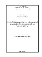 Ảnh hưởng qua lại giữa phật giáo và phụ nữ (qua nghiên cứu một số tỉnh thành phía bắc việt nam hiện nay)