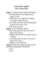 Bộ câu hỏi trắc nghiệm môn chứng khoán và đáp án 