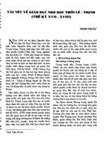 VÀI NÉT VỀ GIÁO DỤC NHO HỌC THỜI LÊ - TRỊNH