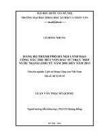 Đảng bộ thành phố hà nội lãnh đạo công tác thu hút vốn đầu tư trực tiếp nước ngoài ( FDI) từ năm 2001 đến năm 2013 