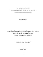 Nghiên cứu chiến lược xúc tiến sản phẩm tại các khách sạn bốn sao ở thành phố hải phòng 