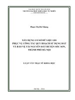 Xây dựng cơ sở dữ liệu GIS phục vụ công tác quy hoạch sử dụng đất và bảo vệ tài nguyên đất huyện sóc sơn, thành phố hà nội 