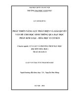 Phát triển năng lực phát hiện và giải quyết vấn đề cho học sinh thông qua dạy học phần kim loại   hóa học 12 cơ bản 