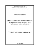 Quản lý dạy học môn ngữ văn trong các trường cao đẳng, đại học nghệ thuật trên địa bàn thành phố hà nội (LV01923) 