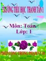 Bài giảng Toán 1 chương 2 bài 15: Phép cộng trong phạm vi 10