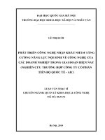 Phát triển công nghệ nhập khẩu nhằm tăng cưởng năng lực nội sinh về công nghệ của các doanh nghiệp trong giai đoạn hiện nay 