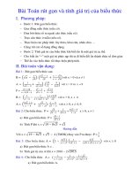 Bài 4   bài toán rút gọn và tính giá trị của biểu thức