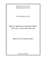 Hợp tác chính trị, an ninh quốc phòng việt nam   lào trong những năm 1986   2015 