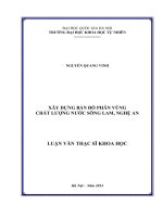 Xây dựng bản đồ phân vùng chất lượng nước sông lam, nghệ an 