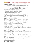 Đề thi khảo sát chất lượng đầu năm môn Toán lớp 8 trường THCS Cao Viên, Hà Nội năm học 2016 - 2017