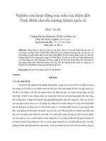 Nghiên cứu hoạt động xúc tiến của điểm đến ninh bình cho thị trường khách quốc tế 
