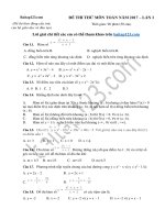 đề thi thử tốt nghiệp toán  2017