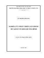 Nghiên cứu phát triển sản phẩm du lich văn hóa quảng bình 