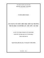 Xây dựng tổ chức biết học hỏi tại trường trung học cơ sở phù lỗ   sóc sơn   hà nội 