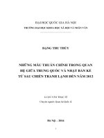 Thêm vào góc nghiên cứu những mâu thuẫn chính trong quan hệ giữa trung quốc và nhật bản kể từ sau chiến tranh lạnh đến năm 2012 