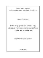 Đảng bộ quận hoàng mai (hà nội) lãnh đạo thực hiện chính sách xã hội từ năm 2004 đến năm 2014 