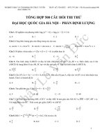 LVĐ TỔNG hợp 500 câu TOÁN TRẮC NGHIỆM   ĐỊNH LƯỢNG ôn ĐHQG và THPT QG 2017