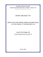 Những thay đổi trong chính sách đối ngoại của myanmar từ năm 2011 đến nay (tt)
