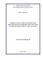 Nghiên cứu đặc tính câu hỏi dùng để kiểm tra đánh giá môn học mạng máy tính tại trường đại học kỹ thuật   hậu cần CAND 