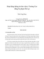 Hoạt động thông tin thư viện ở trường cao đẳng sư phạm đà lạt 
