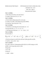 Đề thi khảo sát chất lượng đầu năm môn Toán lớp 8 huyện Bố Trạch, Quảng Bình năm học 2016 - 2017