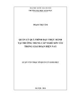 Quản lý quá trình dạy thực hành tại trường trung cấp nghề sơn tây trong giai đoạn hiện nay 