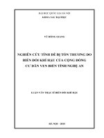 Nghiên cứu tính dễ bị tổn thương do biến đổi khí hậu của cộng đồng cư dân ven biển tỉnh nghệ an 