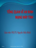 TỔNG QUAN VỀ AN NINH MẠNG MÁY TÍNH