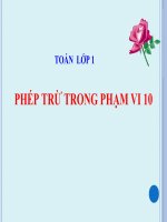Bài giảng Toán 1 chương 2 bài 16: Phép trừ trong phạm vi 10