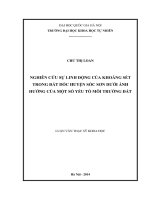 Nghiên cứu sự linh động của khoáng sét trong đất dốc huyện sóc sơn dưới ảnh hưởng của một số yếu tố môi trường đất 