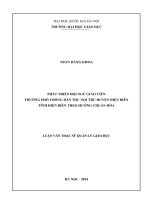 Phát triển đội ngũ giáo viên trường phổ thông dân tộc nội trú trung học phổ thông huyện điện biên, tỉnh điện biên theo hướng chuẩn hóa 